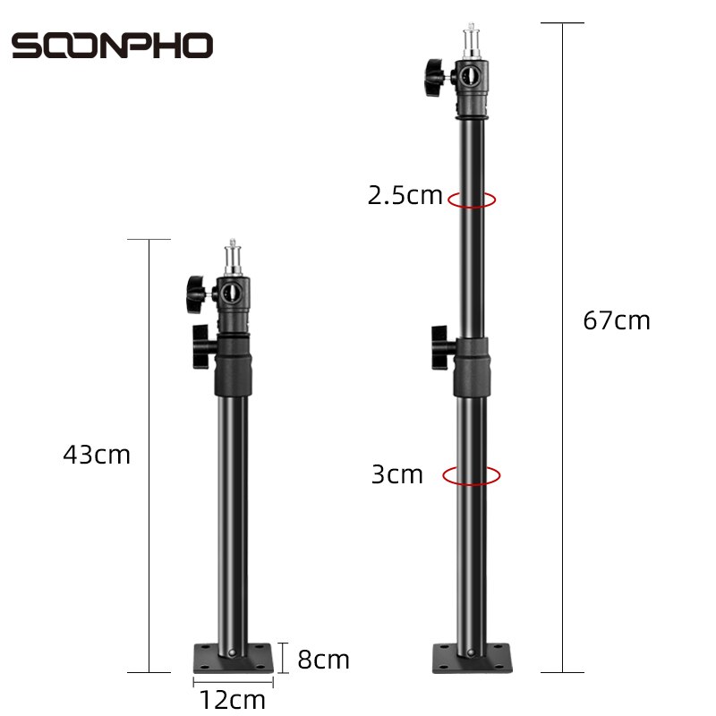 Photography Studio Wall Mount Camera Wall Ceiling Mount Boom Arm Up to 26" for Photo Video Monolights Umbrellas Reflectors