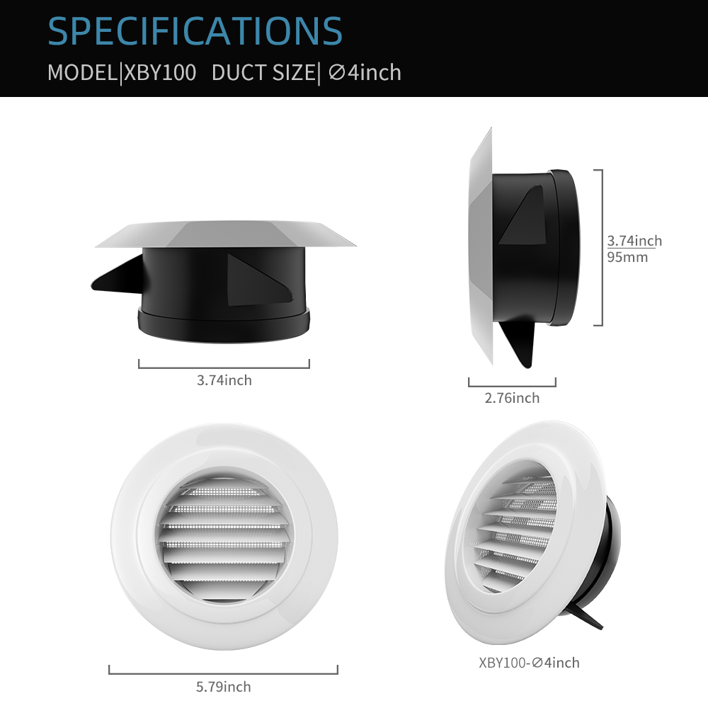 Adjustable Air Ventilation Cover Round Ducting Ceiling Wall Hole Abs Air Vent Grille Louver Kitchen Bath Air Outlet Fresh System: light green