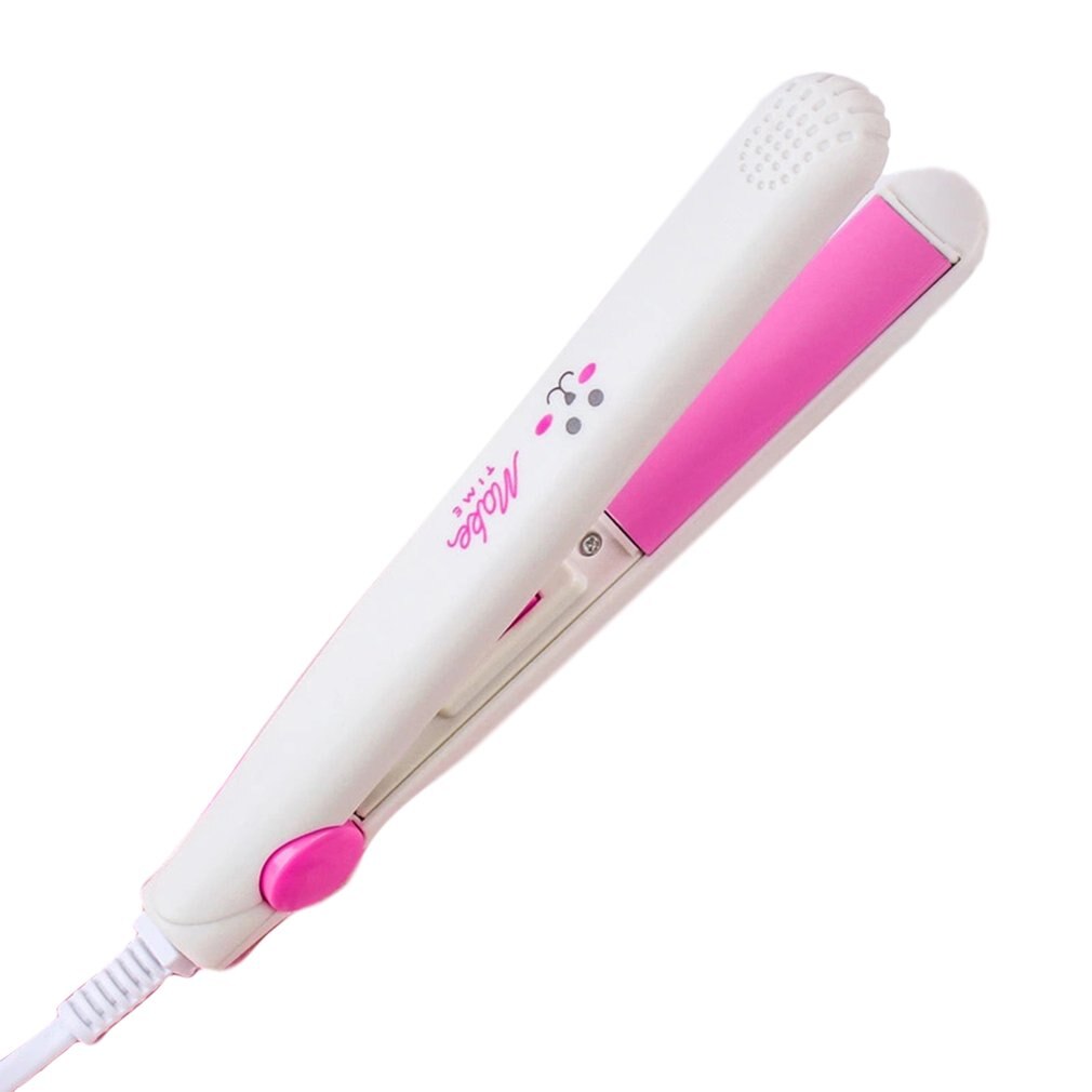 Portable frange défriser les cheveux dessin animé Mini droite Curl sèche et humide bigoudis Portable frange pince électrique rouleau