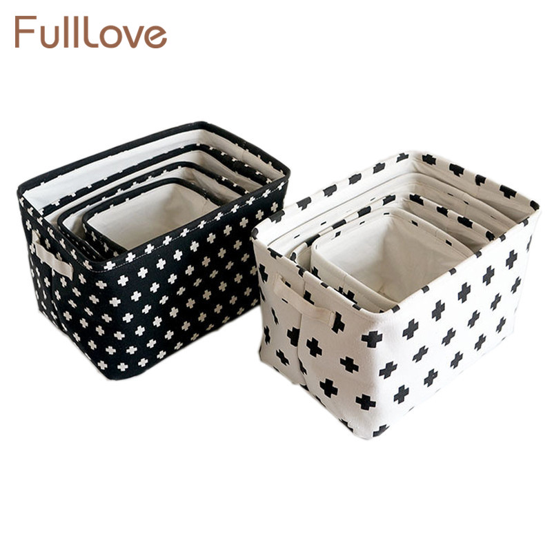 Panier de rangement pliable imprimé croix fulllove noir sml xl pour vêtements, papeterie, jouets, rangement et organisation de la maison