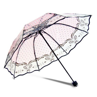 Yesello gennemsigtig paraply regn solrig og regnfuld paraply parasol tykner tredobbelt reklamekvinder: 1