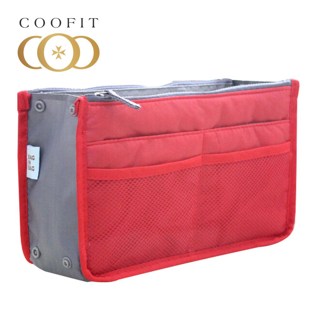 Coofit sac de rangement de voyage à compartiments multiples, sac de rangement de toilette, trousse de toilette de couleur unie pour voyage: 3