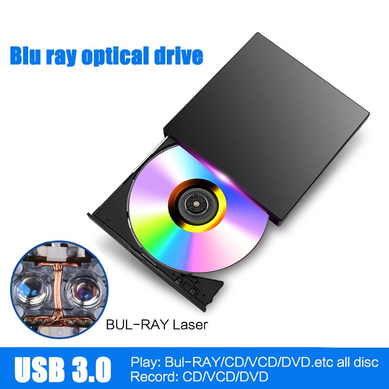 Lecteur optique externe Slim USB type-c RW pour CD, DVD, enregistreur, graveur pour ordinateur de bureau, portable, Mac