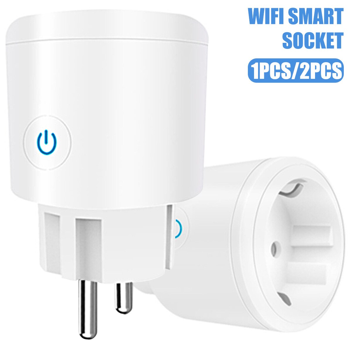 1/2Pcs Smart Socket 16A 2.4GHZ WiFi Socket with Timer Remote Control Voice Control Intelligent Socket for Alexa Google Assistant