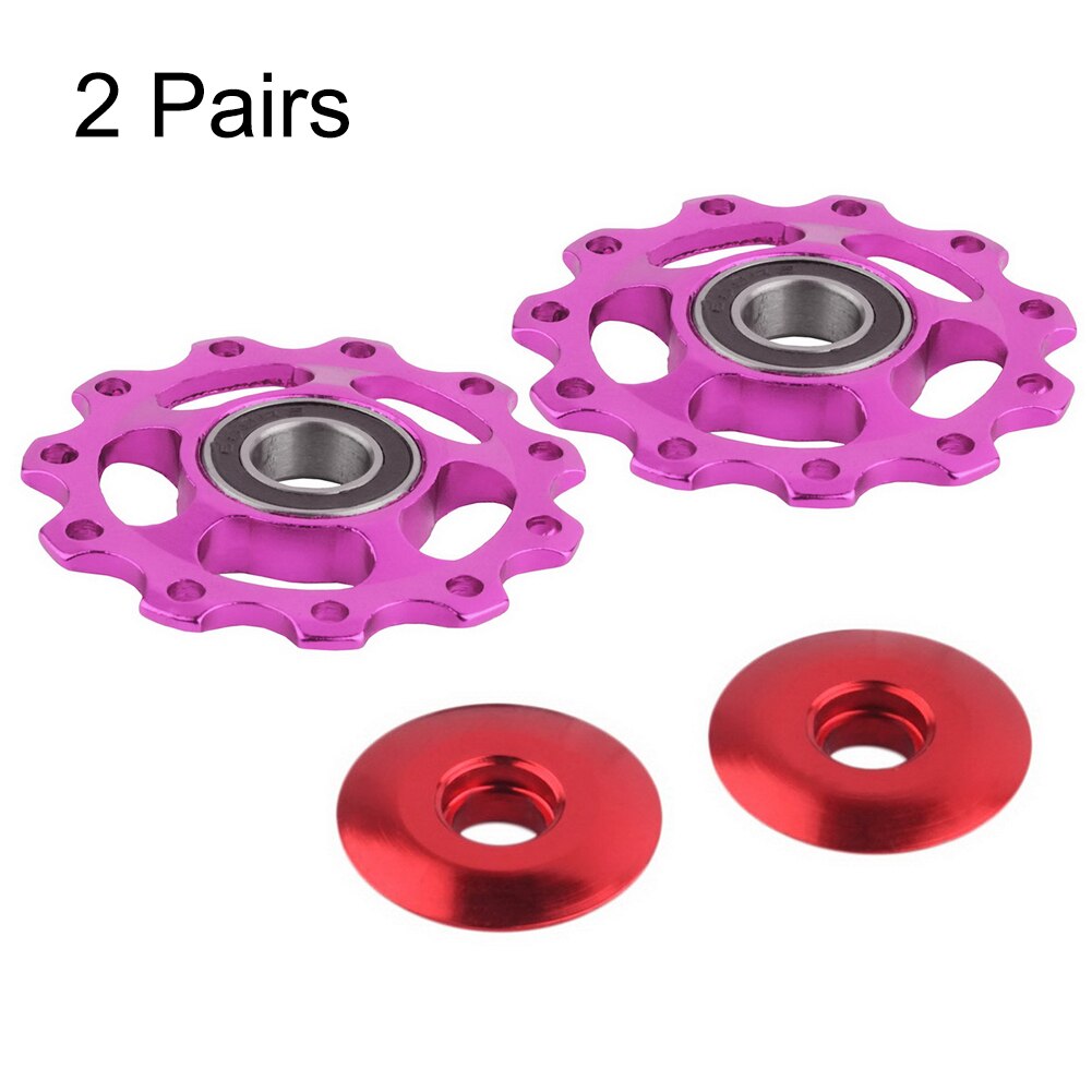 2 Pcs Aluminum Sealed Bearing Jockey Bicycle Riding Mountain Bike Wheel Rear Derailleur Pulleys Supplies Tool Bike Accessories: Purple