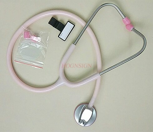 Caja de de estetoscopio trasero de plata de lujo para niños y adultos, auricular universal de un solo tubo: no6