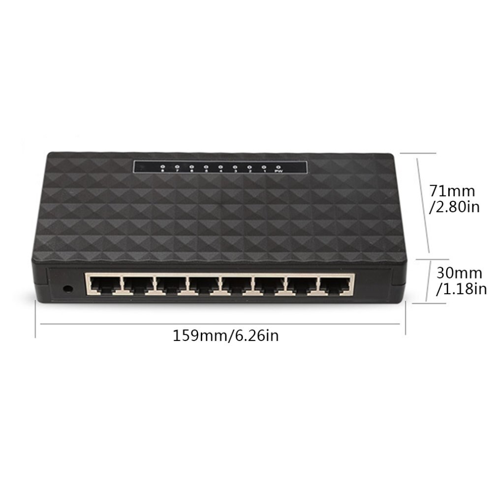 8-port Wireless Network Switch Gigabit Lan Poe Ethernet Hub Adapter Ethernet Switch EU/US PLUG Cn(origin) Black/white Plastic 10