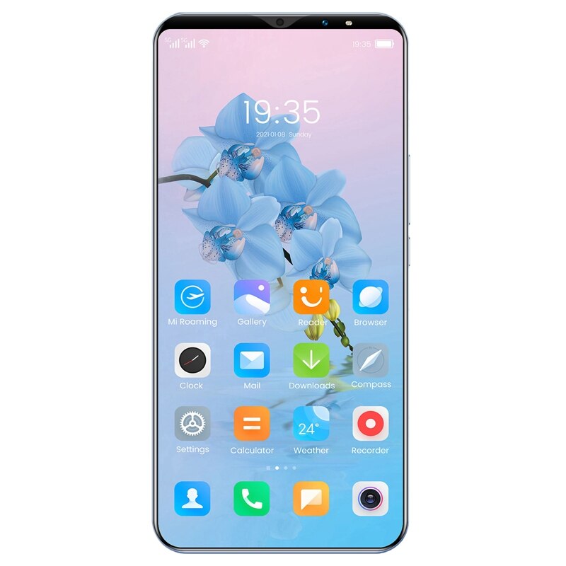 M10 Plus Smartphone 5,7-Zoll MTK6572 Dual-Ader 512MB RAM + 4GB Rom Dual Karte Dual bereithalten Android 4,0 Telefon Eu-stecker: grau