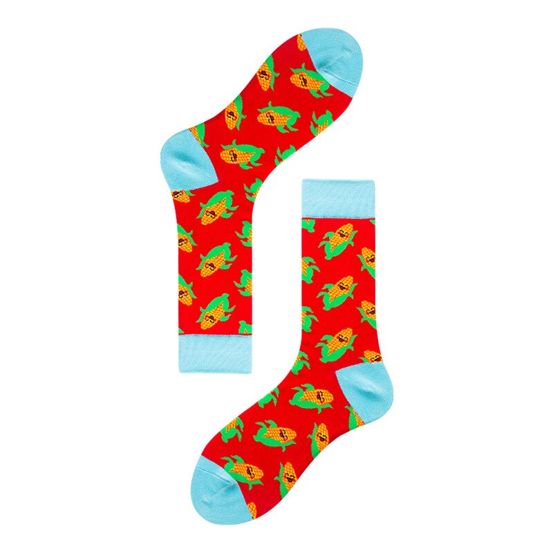 #39 heren gitaar beer wasbeer alpaca lama alpaco's dinosaurus gans maïs happy crew sok nieuwigheid grappig dier casual sok voor heren