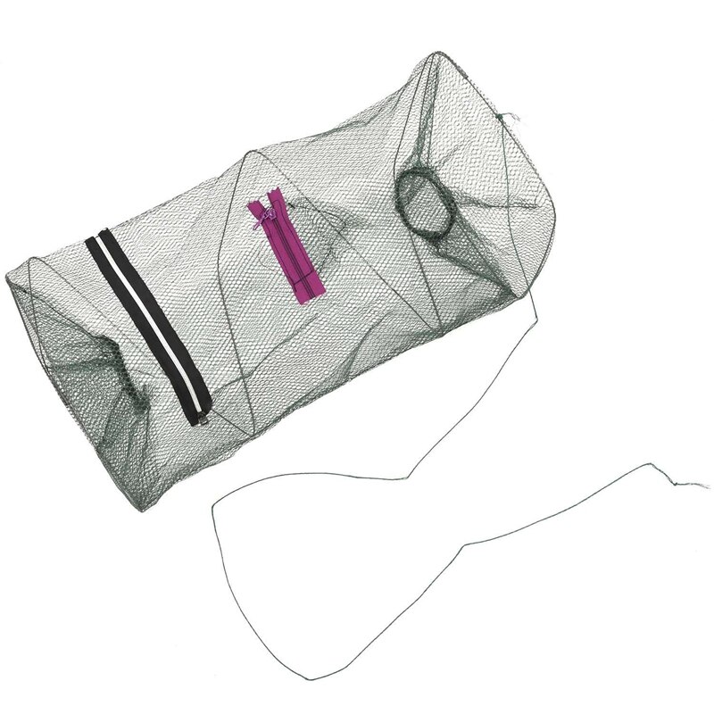 1Pcs Foldable Crab Fishing Bait Trap Cast Dip Net Cage & 3Pcs ANTI-TANGLE RIG TUBE 3 COLOURS CARP HAIR RIGS HOOKS