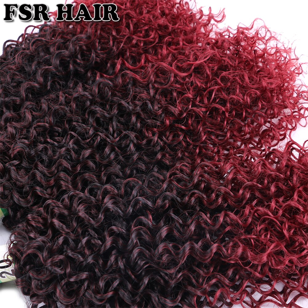 FSR 100 Gram/pcs Ombre Kinky Curly Hair weaving Wine Red synthetic hair bundle