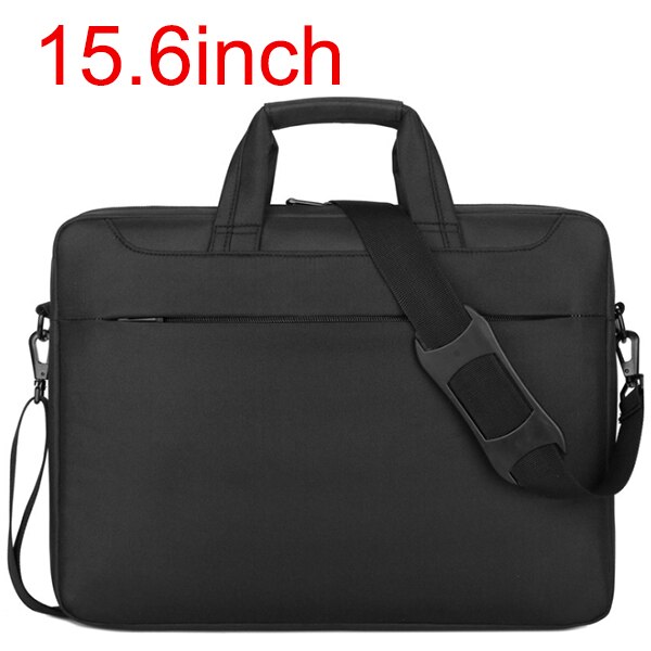 Mannen Vrouwen Laptop Tas 15.6 14 Inch Waterdichte Notebook Tas Voor Macbook Air Pro Computer Schoudertas Aktetas Handtas: 15.6inch black