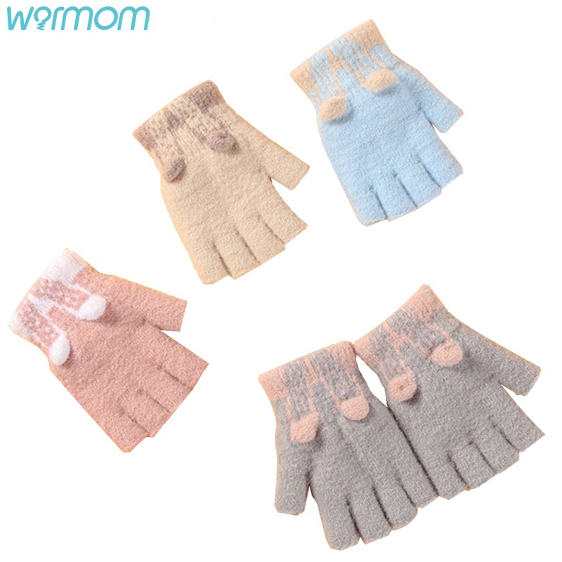 Warmom Winter Kinderen Leuke Zoete Cartoon Verdikte Warme Handschoenen Jongen Meisjes Mooie Outdoor Warme Handschoenen Kids Anti-Koude Handschoenen
