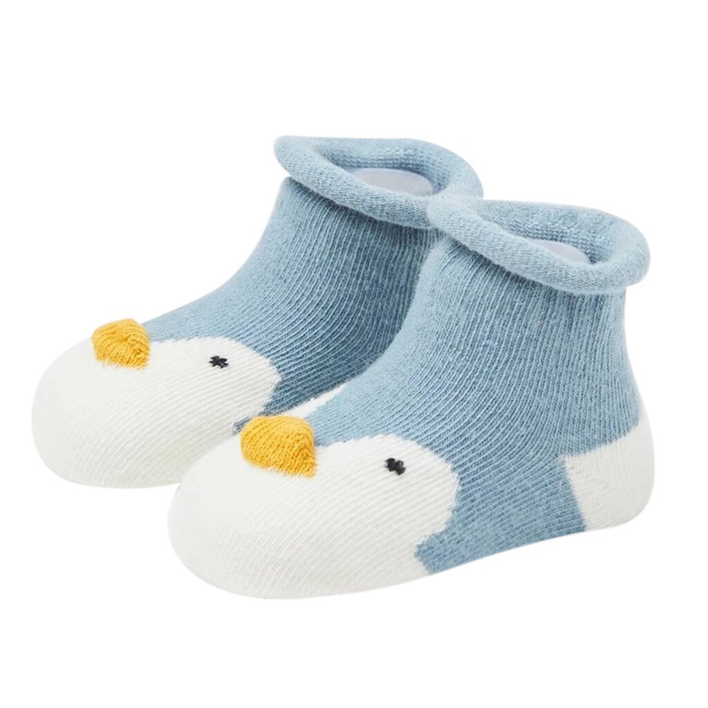 Baby Socks For Toddler Boys Girls Kids Infant Cartoon Animals Floor Socks Baby Anti-Slip Knitted Warm Socks Clothes ##5: Blue / 18M