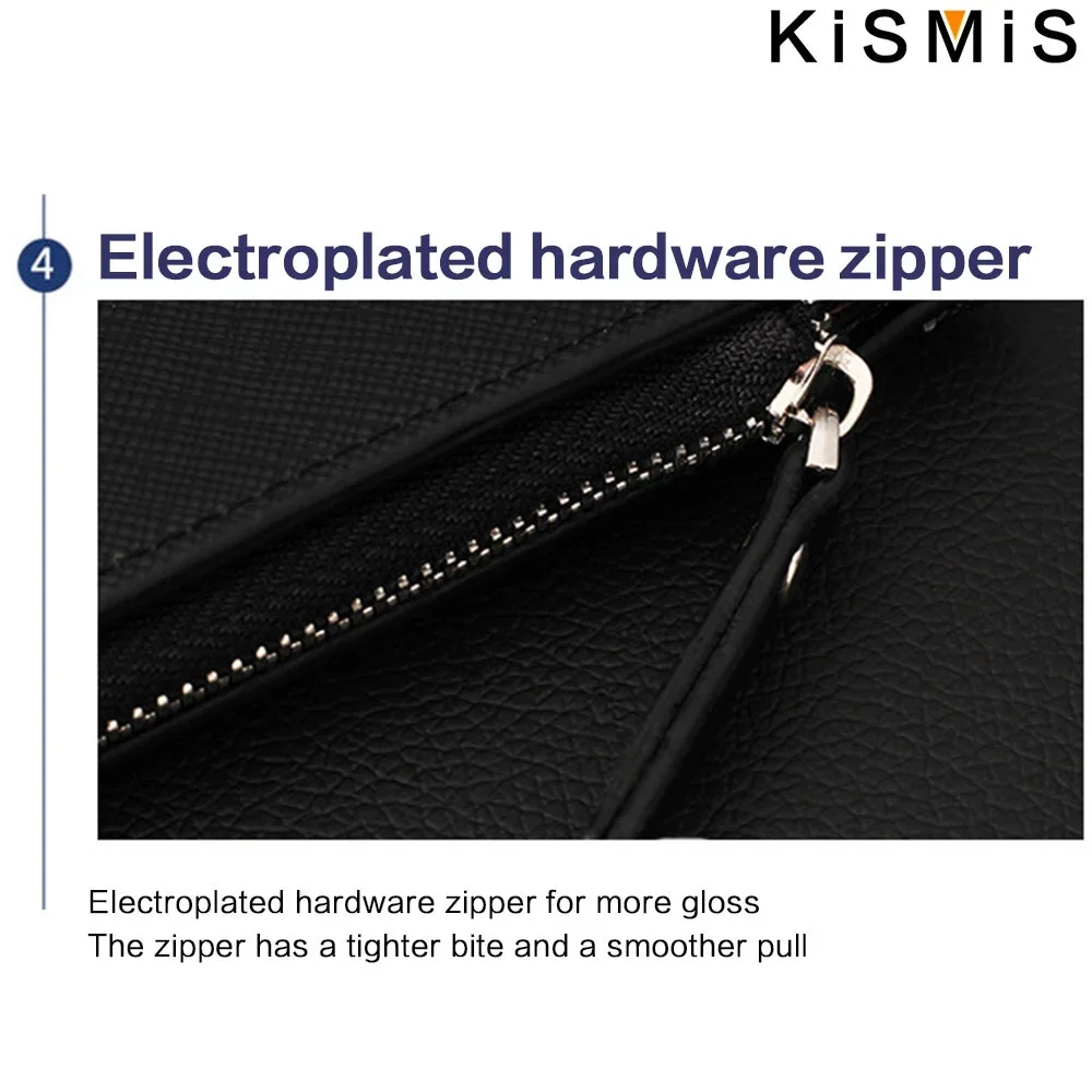 KISMIS RFID Blocking Bifold Wallet - multi-card case with zipper pocket ID holder credit card manager