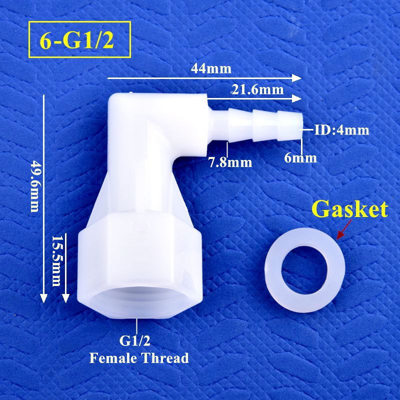 5~200Pcs G1/2 To 4~25mm Elbow Connector Garden Water Nozzle Aquarium Tank Elbow Adapter Irrigation Internal Thread Hose Joints: Silver / 1/4''