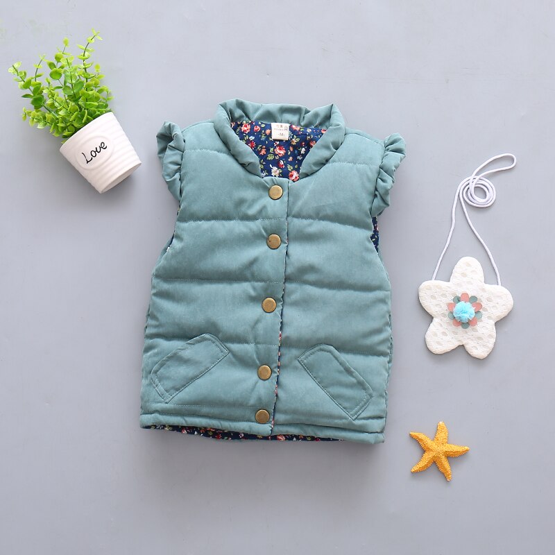 Höst flicka barn ytterkläder varma tjejer väst söt bebis flickor väst barn kläder jacka och kappa colete infantil menina inverno