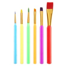 6 stk nylon hår olie maling tegning pensler til børn diy akvarel olie akryl maleri kunst pen sæt forsyninger