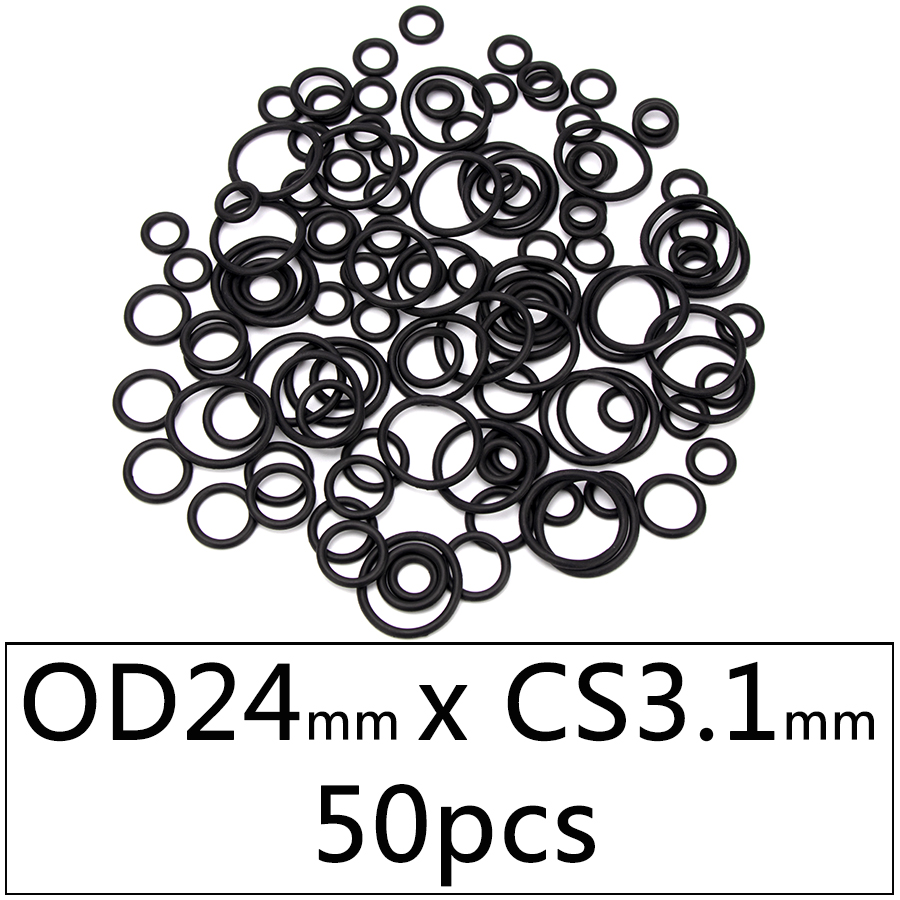 50 stück nbr-nitrilkautschuk-dichtungs-o-ringe, dichtungsersatz,  od 15mm-35mm cs 3.1mm schwarze unterlegscheiben  s86 diy-zubehör: Dq24 x 3.1 x 50