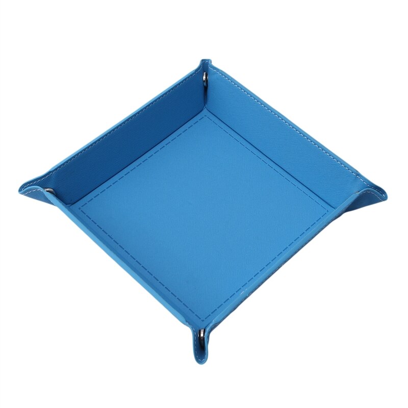 Dice tray hexagonal foldable pu leather flannel tray desktop storage tray Dice Games Storage Portable Rolling Tray Box For Use