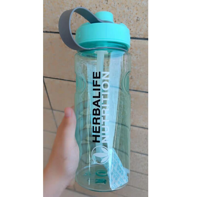 6 color Herbalife nutrición 24Fit leche 1000ml la botella con paja dentro botella espacial hervidor de agua libre de BPA