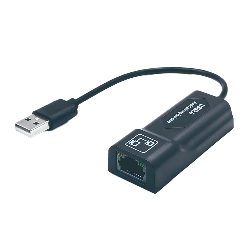 Usb ethernet-adapter usb 2.0 til rj45 nettverkskort med otg-kabel lan 100m nettverksadapter med ledet-indikator støpsel og spille: Hvit