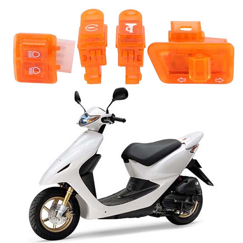 Juego de 2 botones de interruptor de bocina de motocicleta, intermitentes para Honda DIO ZX AF27 AF28 AF34 AF35, azul y naranja