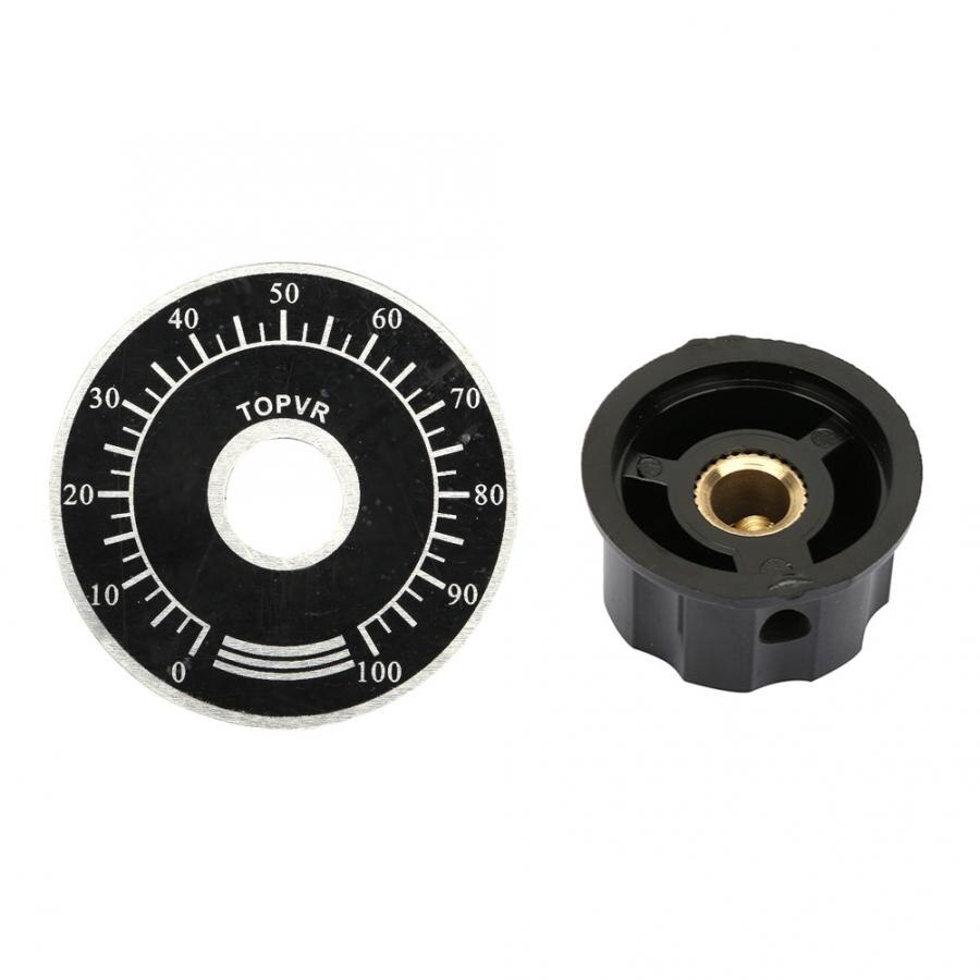 MF-A03 Potentiometer Knurled Knobs Volume Control Cap + Digital Dial Scale Plate Durable
