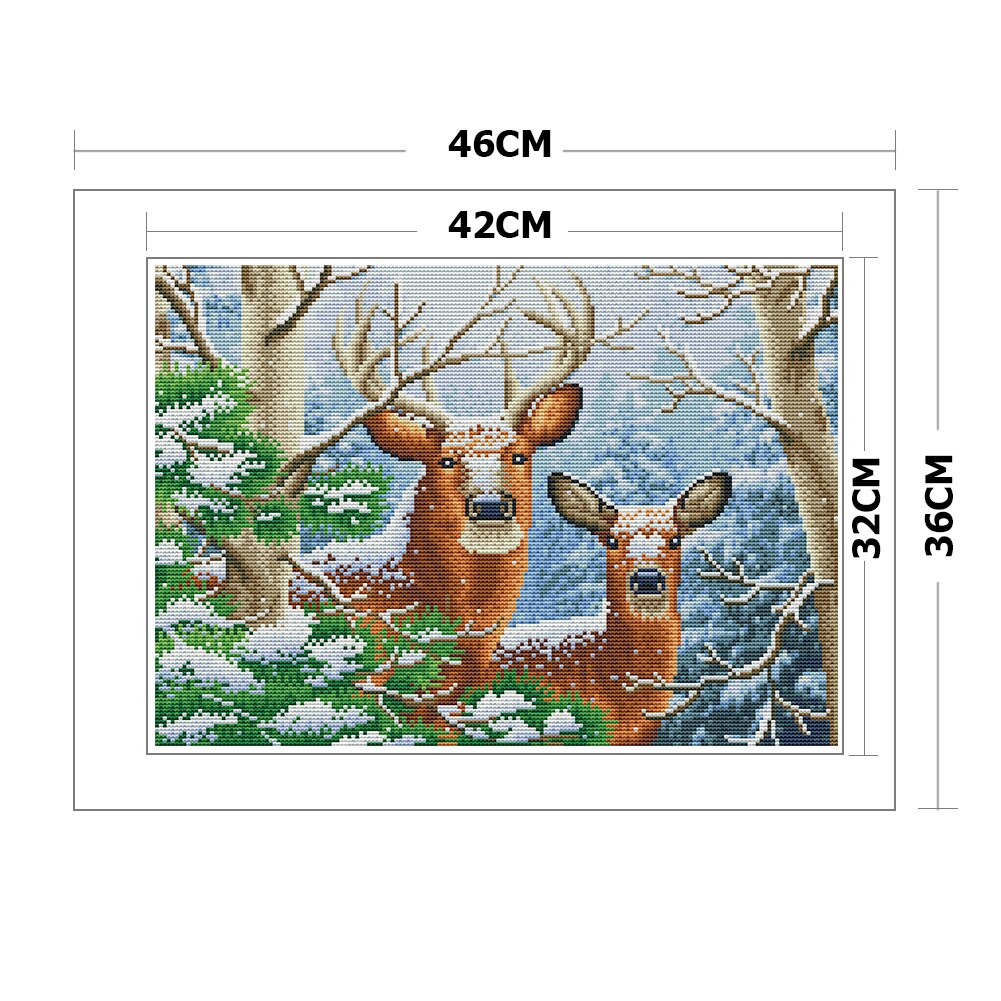 Cross Stitch Kits Animals Patterns Series Stamped Needlework Canvas 11CT Counted Handmade Kits with Manual Instruction: C