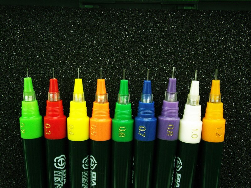 Authentieke Hero Technische Pen Haak Lijn Pen Architectonisch Tekening Pen Herhaalde Vullen Inkt Pen (9 Pennen/Set)