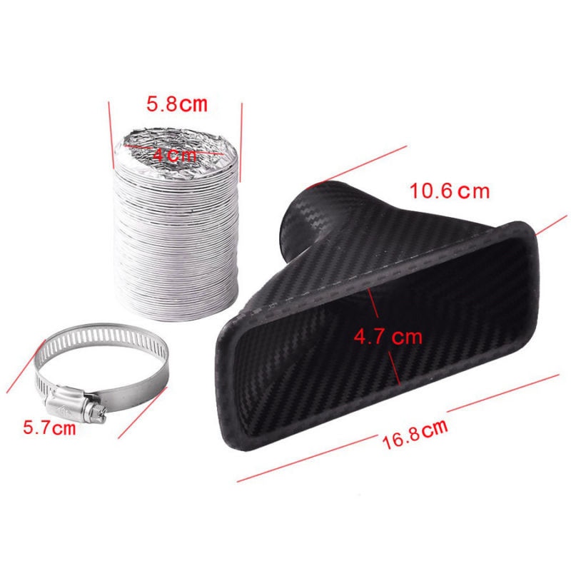 Racing ABS Carbon Fiber Car Turbo Air Intake Pipe Turbine Inlet Pipe Air Funnel