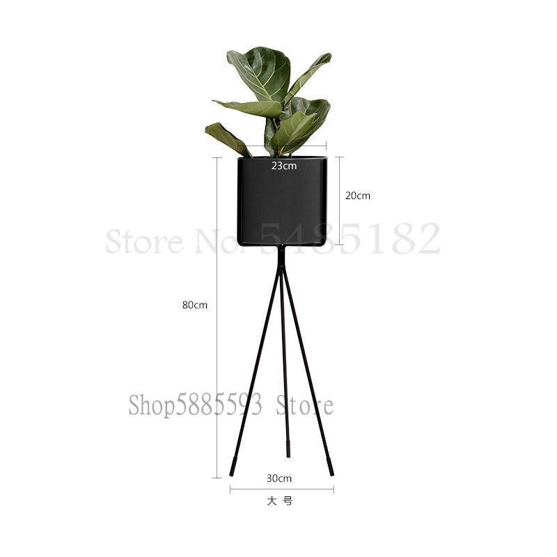 Scandinavische smeedijzeren bloemenstandaard, eenvoudig en stijlvol, balkon, woonkamer, binnen, staand, groen bloemenrek: 80 x 30 x 20cm 3