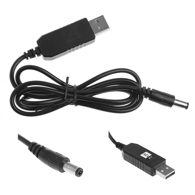 USB DC 5V To DC 12V 2.1x5.5mm Male Step-Up Converter Adapter Cable For Router