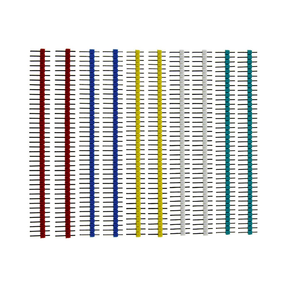 40 Pin 1x40 Single Row Male and Female 2.54 Breakable Pin Header PCB JST Connector Strip for Arduino Black