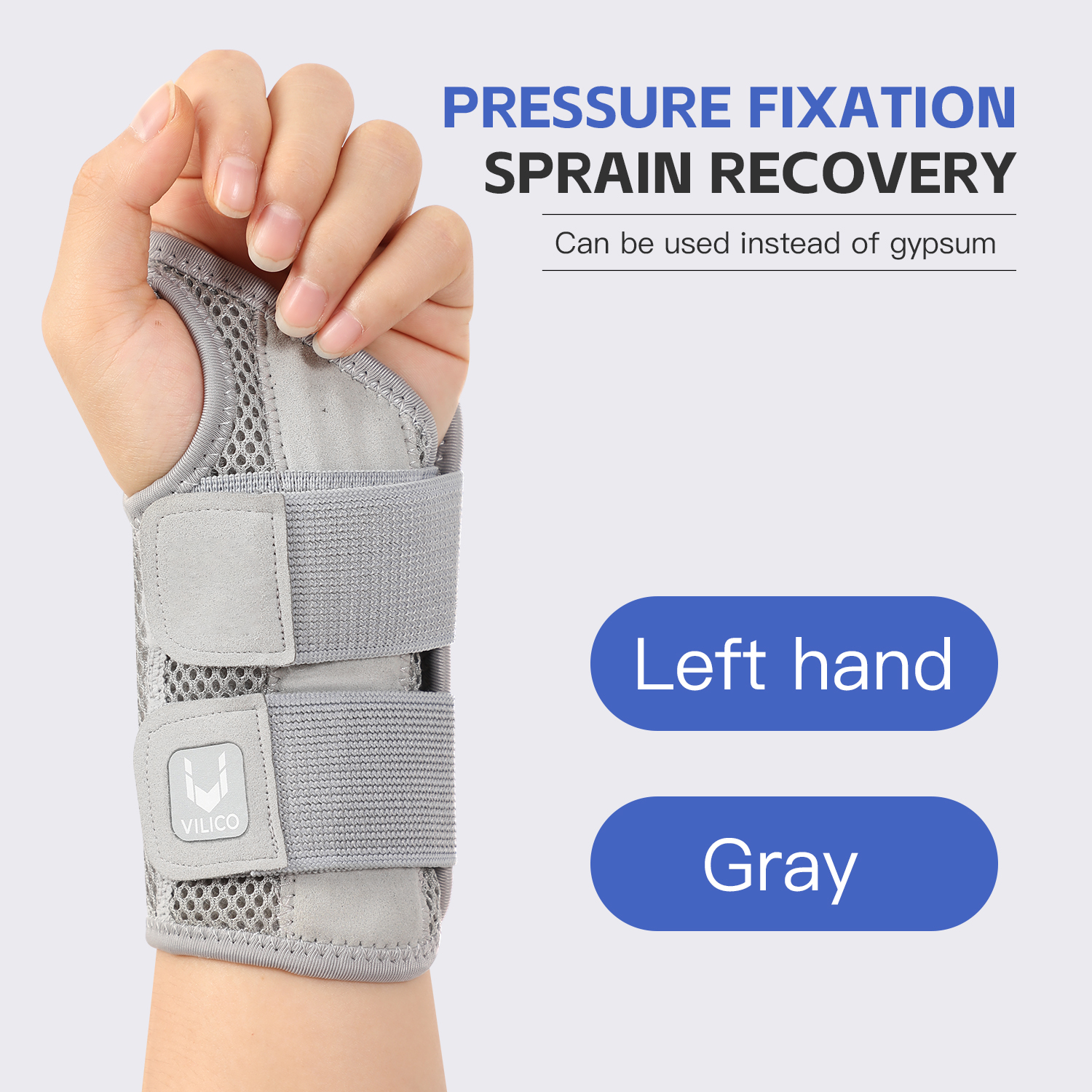 1PC Flexibele Spalk Pols Duim Brace voor Tendinitis Artritis Ademend Duim Protector Guard Past Rechter- en Linkerhand: L/xl / Light Grey