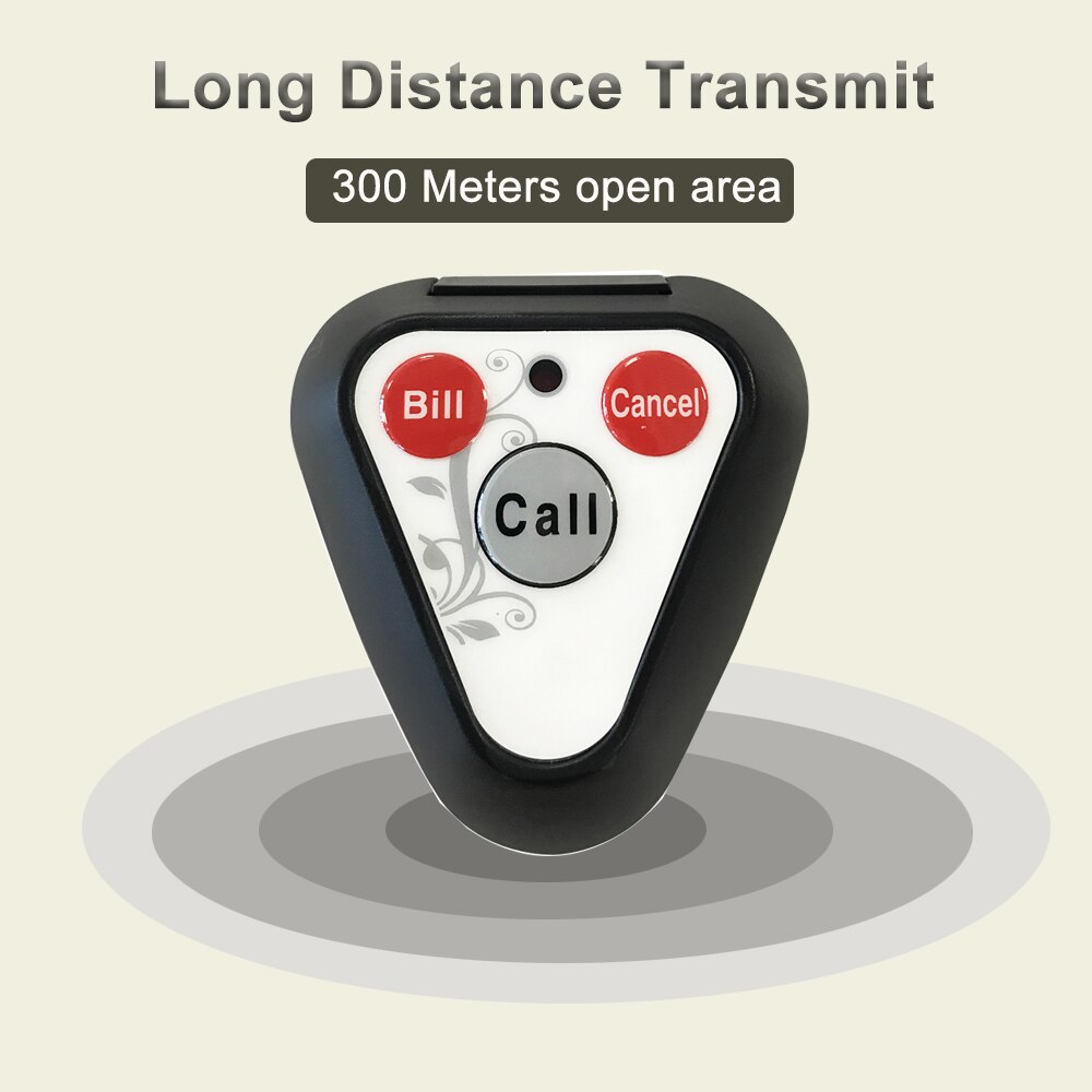 Trasmettitore a 10 pulsanti per sistema di chiamata Wireless a lunga distanza per il servizio di tavola completo del ristorante degli ospiti