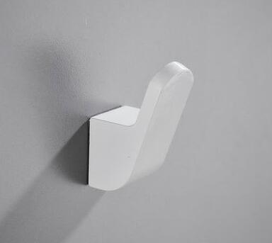 Gancho de aluminio para colgar ropa, accesorios de baño, colgador de puerta de cobre, montado en la pared: white B