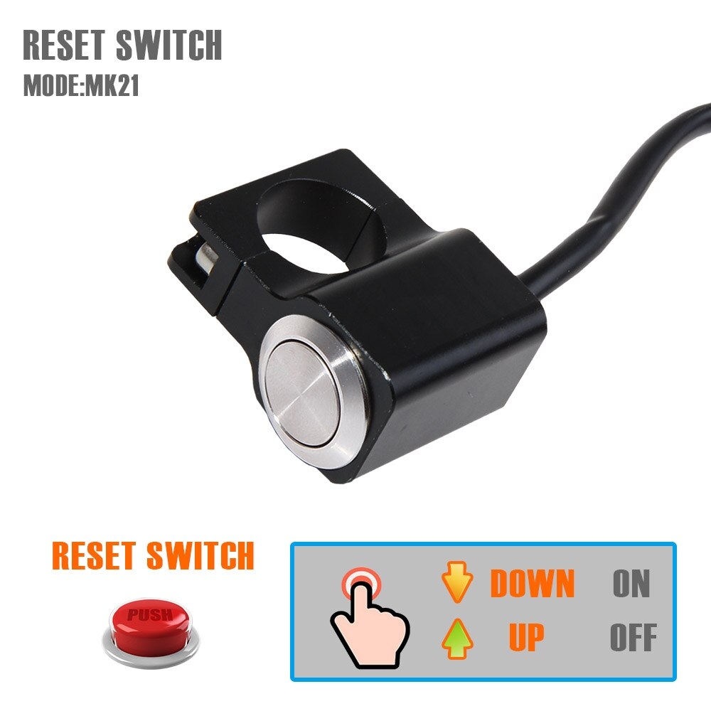 BOSMAA Motorcycle LED ON/OFF Fog light Switch 7/8" 22mm SpotLights battery kill Switch Waterproof Aluminum Brake Start Switch: MK21 Res Switch