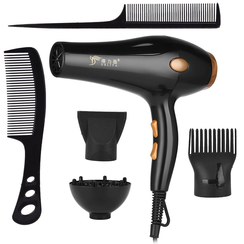 Strong Power Hair Dryer for Hairdressing Barber Salon Tools Blow Dryer Low Hairdryer Hair Blowing Machine with Comb