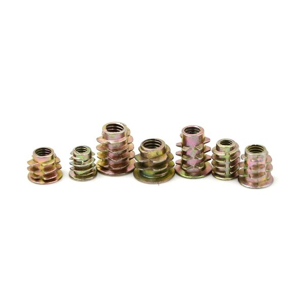 60Pcs M4 M5 M6 Zinc Hex Drive Head Screw Insert Nut Threaded For Wood Good Items