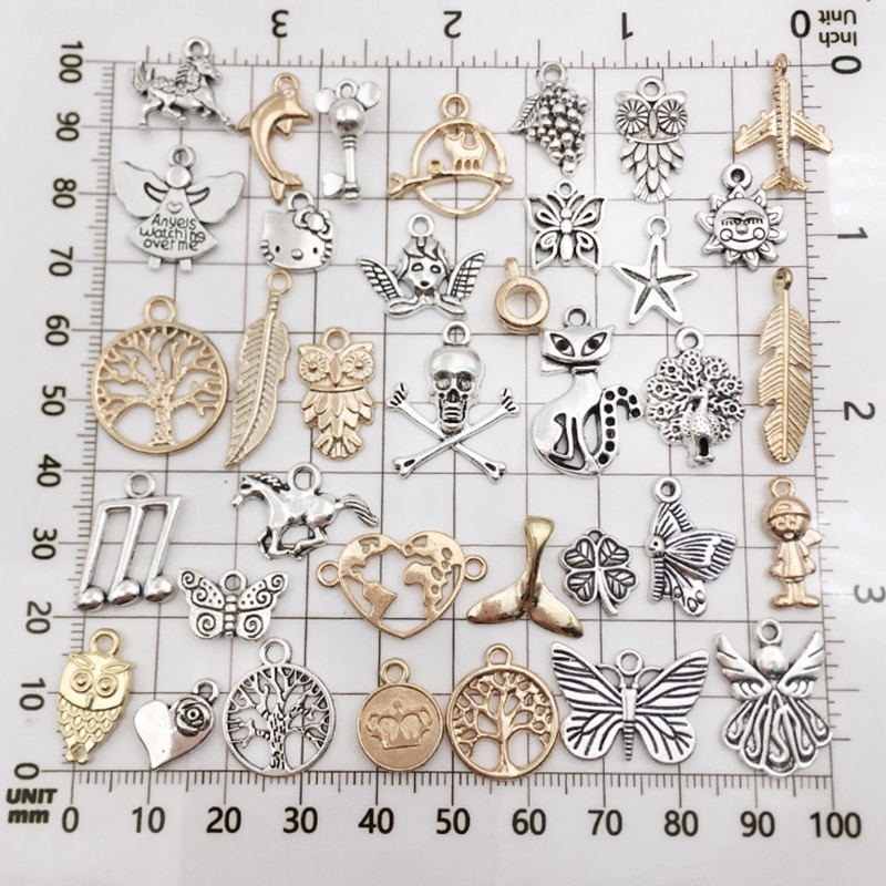 Vintage Mixed 20/40pcs Metal Animal Birds Charms Beads Handmade DIY Bracelet Pendant Neacklace Clips Jewelry Making Findings