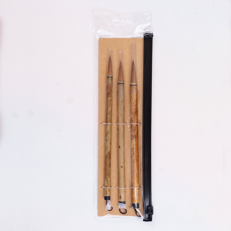 3 Stk/set BKG-03 Kolinskyhaar Bamboe Handvat Chinese Schilderen Leveringen Art Kalligrafie Aquarel Penseel Set