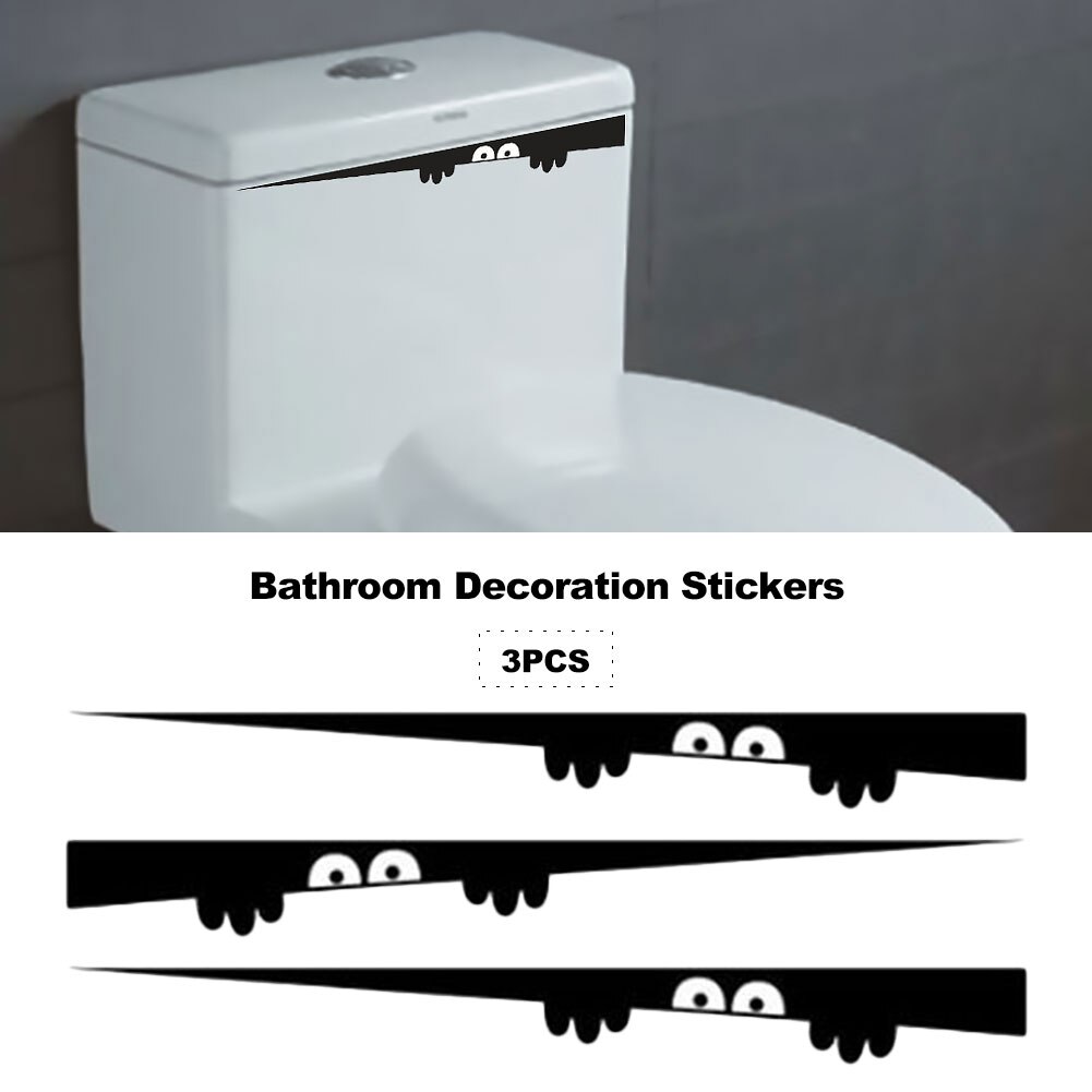 3Pcs Badkamer Wc Stickers Pvc Creatieve Gesneden Gluren Stijl Stickers Hoek Stickers Waterdichte Afneembare Home Decor Sticker