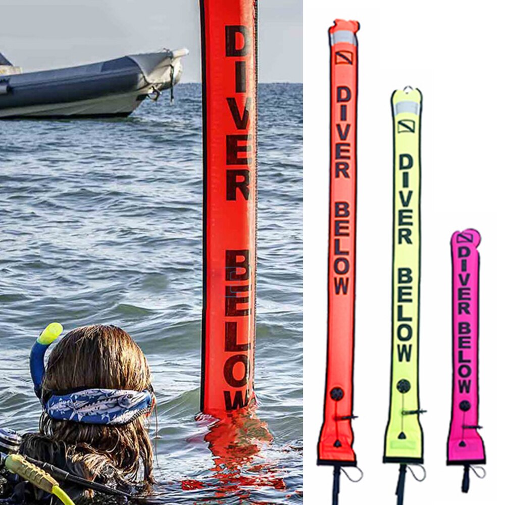 DIVING SMB 1.2m 1.5m 1.8m Buoy Colorful Visibility Safety Inflatable Scuba Diving SMB Surface Signal Marker Buoy Accessory