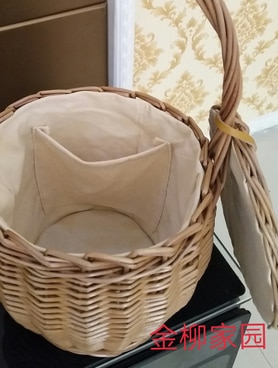 Handmade Rattan Women Handbags Garden Vegetables Bags Bohemian Woven Bamboo Bag Totes Lady Handbags Beach Treval Sac: dark Cloth cover