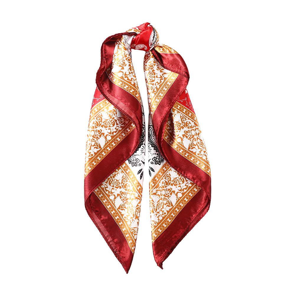 60*60CM Druck Bandanas Haar Bands Für Mädchen Frauen Platz Satin- Schal Turban Stirnband Neue Jahrgang Haar zubehör: cc