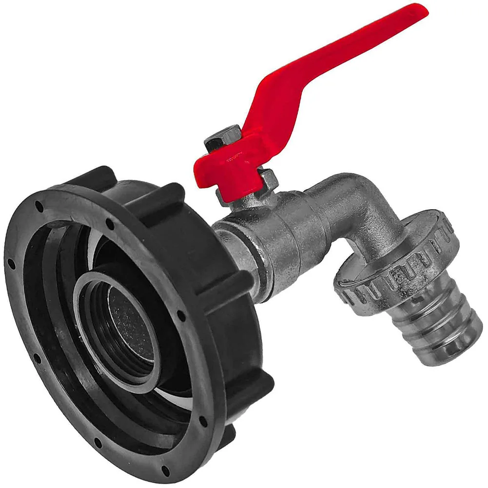 1 set utloppskran ibc-tank, tankkran, lockadapter, lock, kran, tank 1000 liter, vattentankadapter, trädgårdskran, snabbkoppling, kran