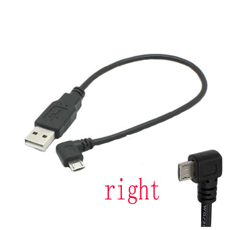 90 Graden Hoek Usb 2.0 A Male Naar Links Rechts Micro Usb-kabel Man Voor Telefoon Samsung Data Lading Connector kabel: Right