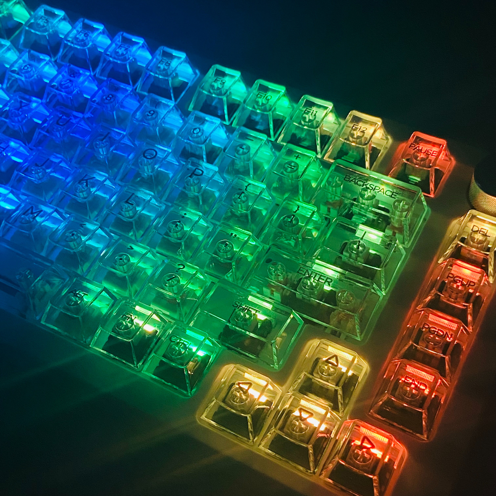 Fully Transparent Ice Cube Keycaps PC Transparent Cherry Profile Keycaps for Gaming Mechanical Keyboard Key Caps Custom Keyboard