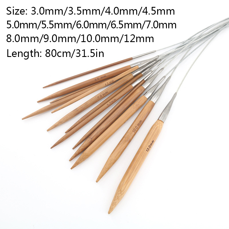 3,0 mm-12,0 mm DIY Handwerk Kleidung NäHenne Rundstricknadeln Braun Bambus & Edelstahl Edelstahl Rohr Häkelnadel: Kakifarbig
